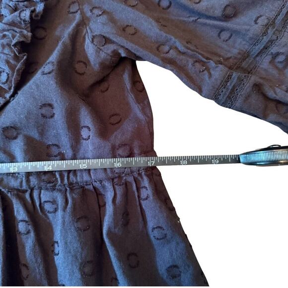 Cleobella Black Organic Cotton Ruffle Mini Dress Size Small 766F - Picture 5 of 13